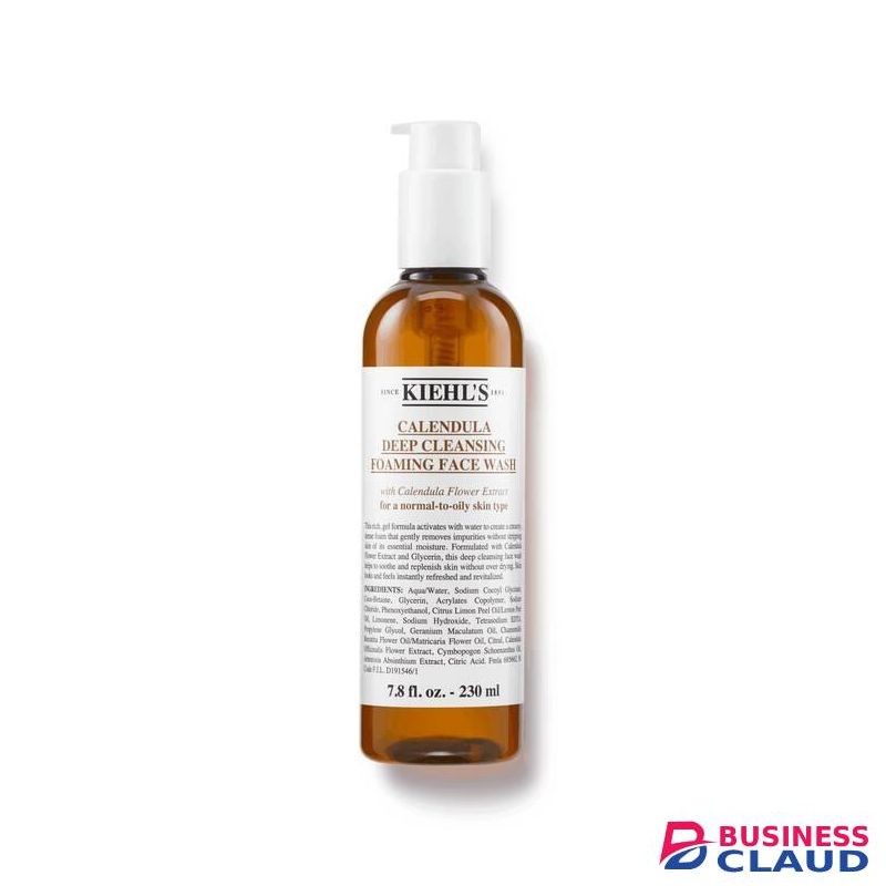 Kiehl's Calendula Deep Cleansing Foaming Face Wash 230ml|| balance normal to oily skin while gently removing impurities without stripping skin of essential moisture