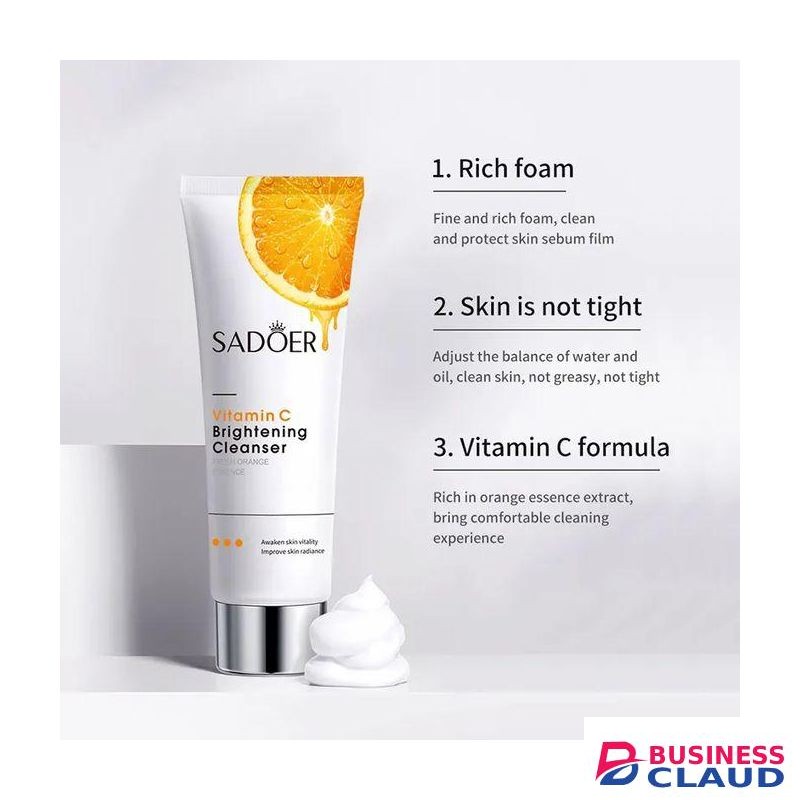 SADOER Face Cleanser, Face Brightening Vitamin C Facial Cleanser