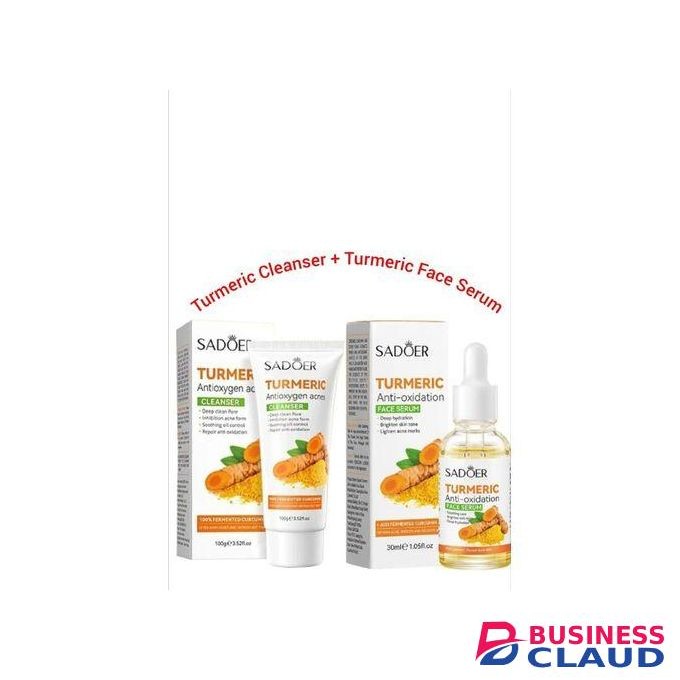 SADOER 2 In 1 Turmeric Serum + Turmeric Facial Cleanser SET