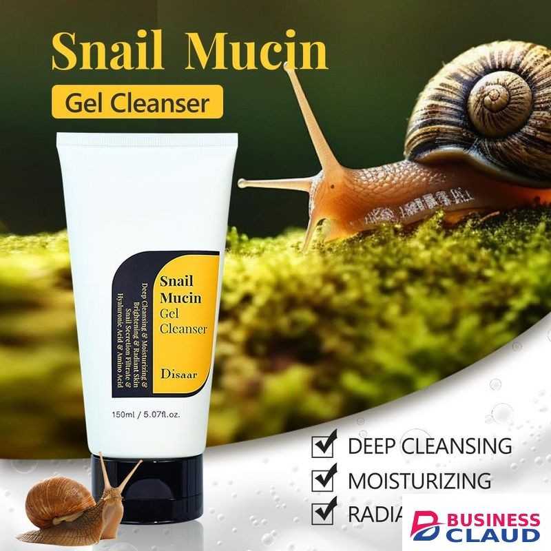 Disaar Snail Mucin Gel Cleanser - Contains Hyaluronic & Amino Acid - Moisturizing, Brightens, Deep Clean Face, Cleans Wash Facial Cleanser