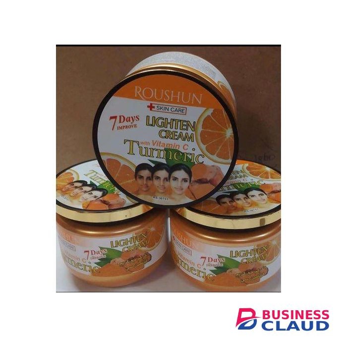 Roushun Turmeric Lighten Cream With Vitamin C For Even Skin Tone , Brightens, Hydrates, Fade Dark Spot-248ml
