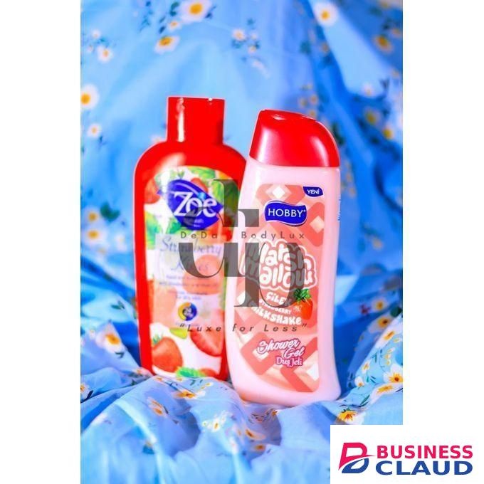 Zoe Strawberry Kisses Body Lotion + Hobby Marshmallow Strawberry Milkshake Shower Gel (Ladies')