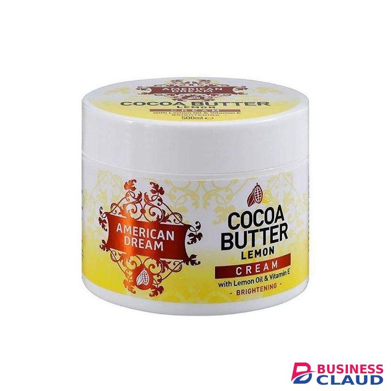 American Dream 500Ml Cocoa Butter Lemon Body Brightening Cream with Lemon oil and Vitamin E