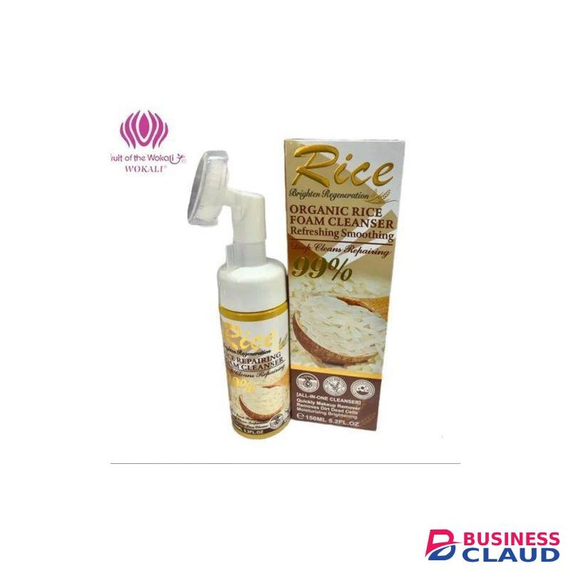 Fruit Of The Wokali Rice Brighten Regeneration Foam Cleanser – 150ml - Organic Deep Clean, Makeup Removal & Skin Brightening