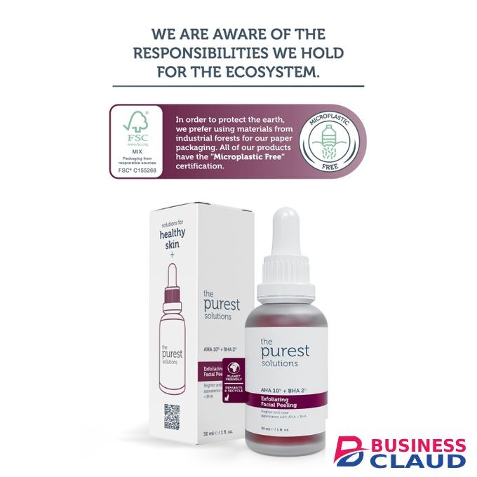 The Purest Solutions AHA 10% + BHA 2% Exfoliating Facial Peeling 30ml