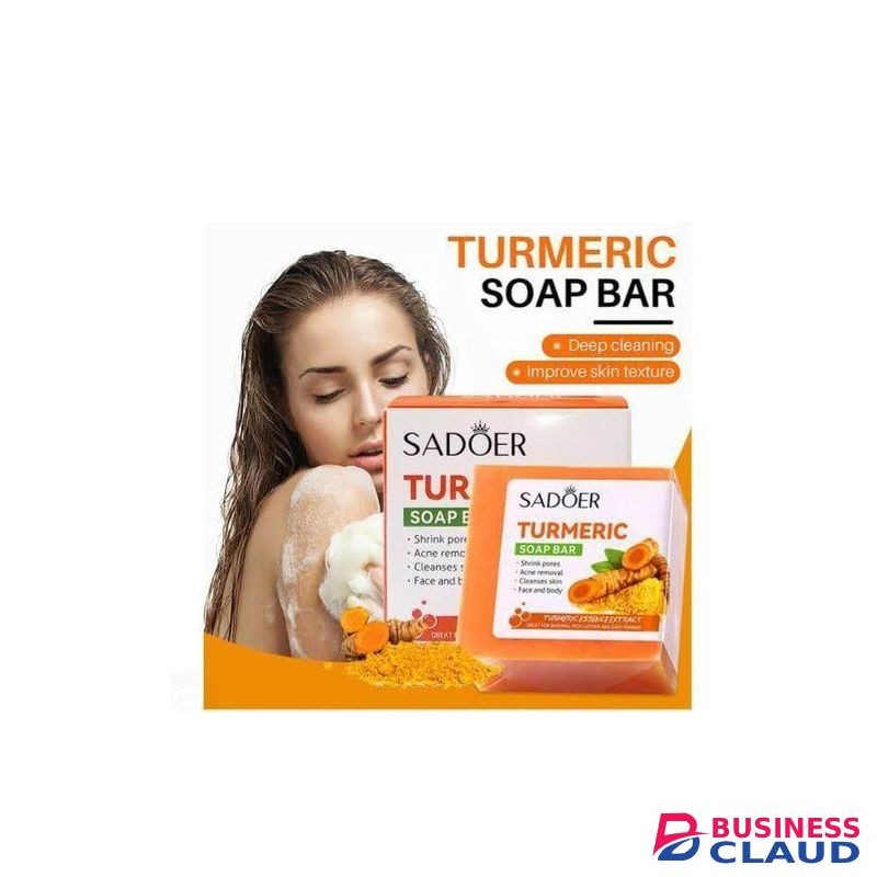 SADOER Turmeric Soap For Acne Removal, Shrink Pores, Cleanse Skin, Moisturize ,Hydrate Natural Tumeric Soap.