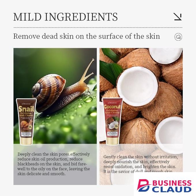 KORMESIC Coconut Face Wash Exfoliating Scrub Cleanser Brightening and antioxidant Removes dead skin