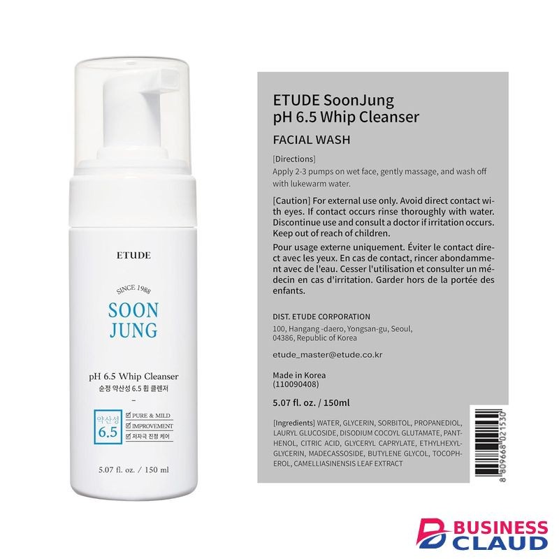 Etude SoonJung pH 6.5 Whip Facial Cleanser