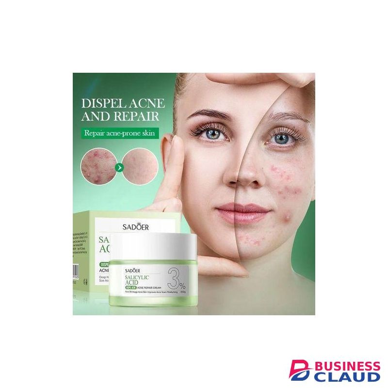 SADOER Salicylic Acid Repair Cream,Salicylic Acid Face Moisturizer,Pore Shrinkage Acne Skin Improves Acine Scars Motsturizing,Suitable for Oily, Acne Prone Skin