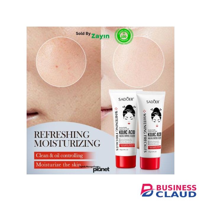 SADOER Skin Mild Cleansing Moisturizer Facial Wash Niacinamide Kojic Acid Whitening Oily Skin Control Face Cleanser