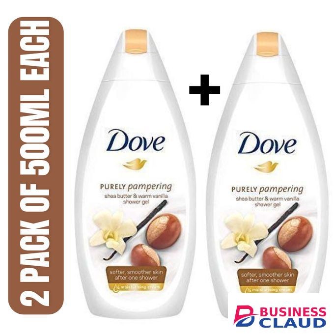 Dove Purely Pampering Shower Gel With Shea Butter & Warm Vanilla – 2-Pack (2 X 500ml)
