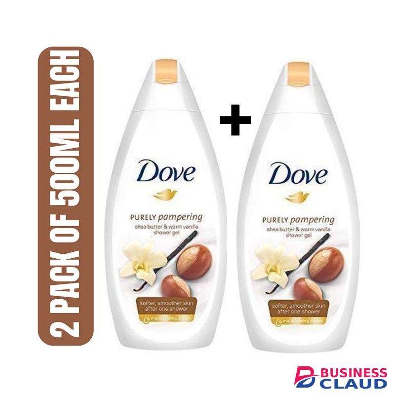 Dove Purely Pampering Shower Gel With Shea Butter & Warm Vanilla – 2-Pack (2 X 500ml)
