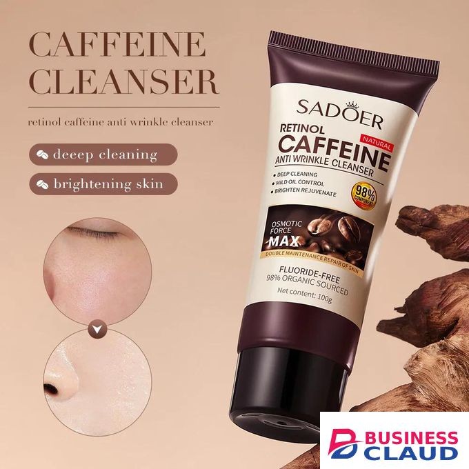 SADOER Retinol Caffeine Anti Wrinkle Cleanser, Foam Face Cleanser
