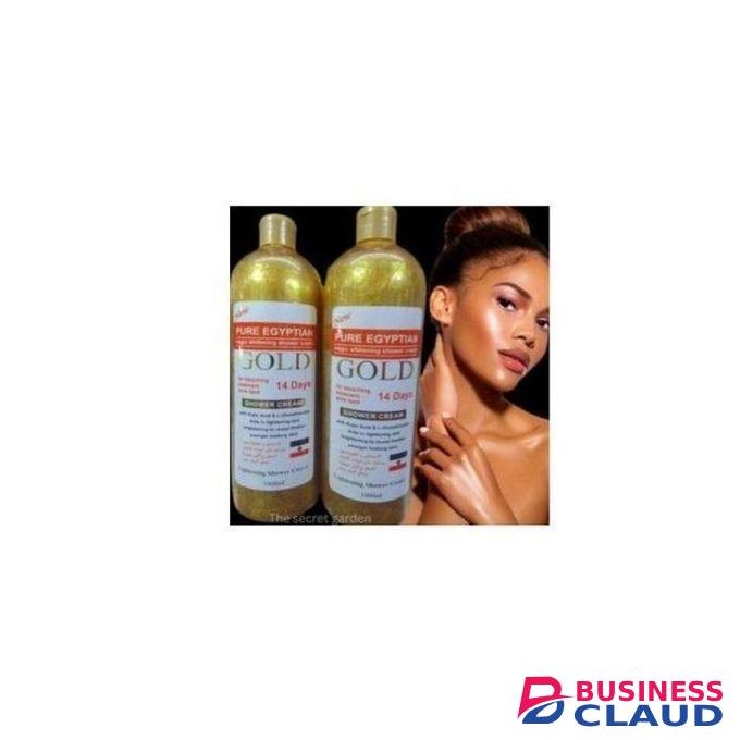 Pure Egyptian 14 days gold whitening shower gel remove age spots, freckles and evens out skin tone-1000ml