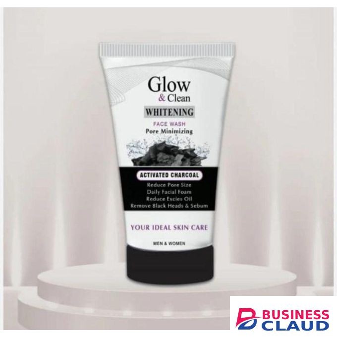 Glow & Clean Whitening Face Wash With Activated Charcoal – Pore Minimizing, Blackhead & Oil Controling Face Wash For Men & Women