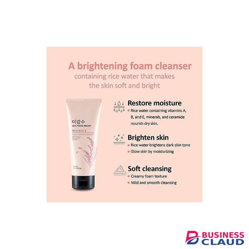 The Face Shop Rice Water Bright Foaming Facial Cleanser - Refreshing Face Wash For All Skin Type