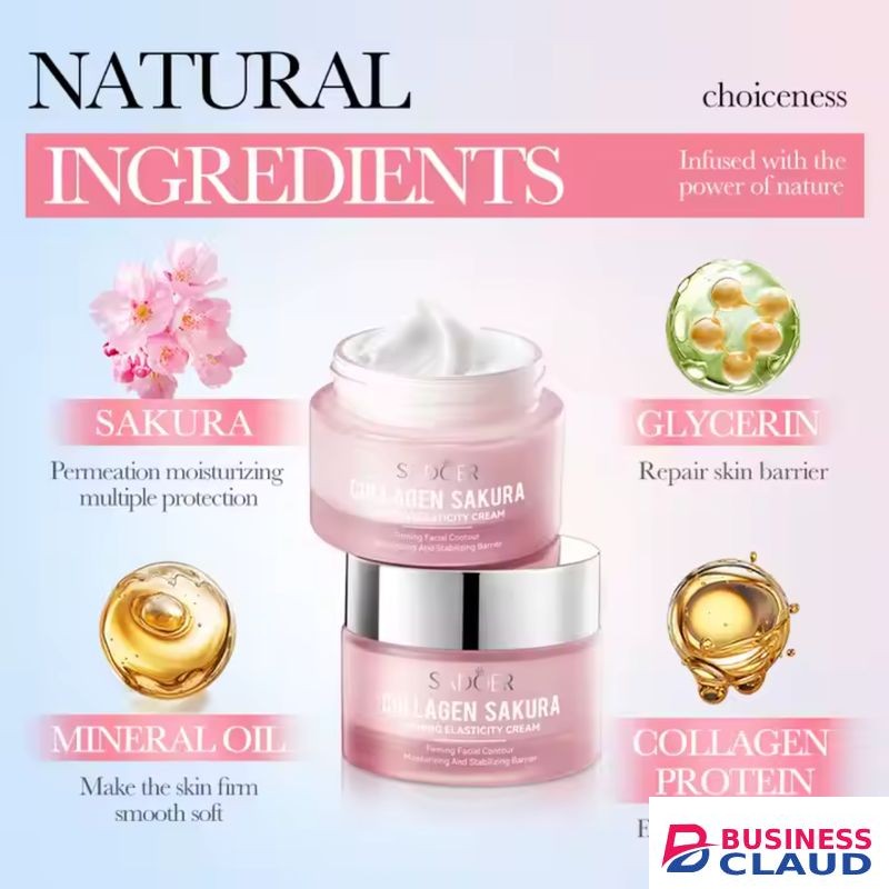 SADOER Sakura Elastic Firming Moisturizing Cream For Women Hydrating And Moisturizing Collagen Cream
