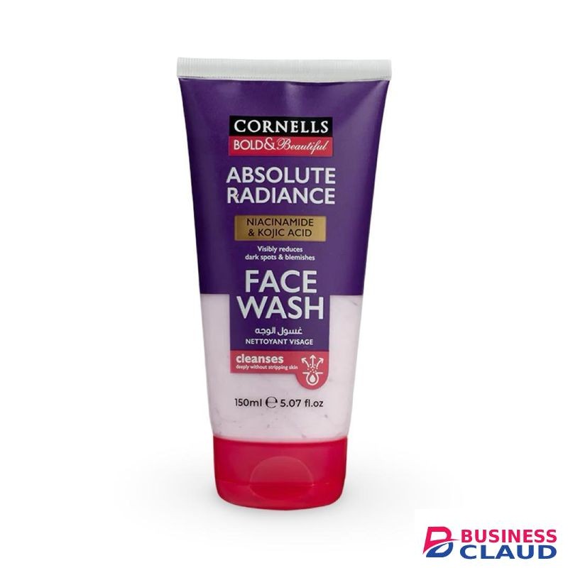 CORNELLS Absolute Radiance Face Wash 150ml, Niacinamide & Kojic Acid for Bright, Glowing Skin