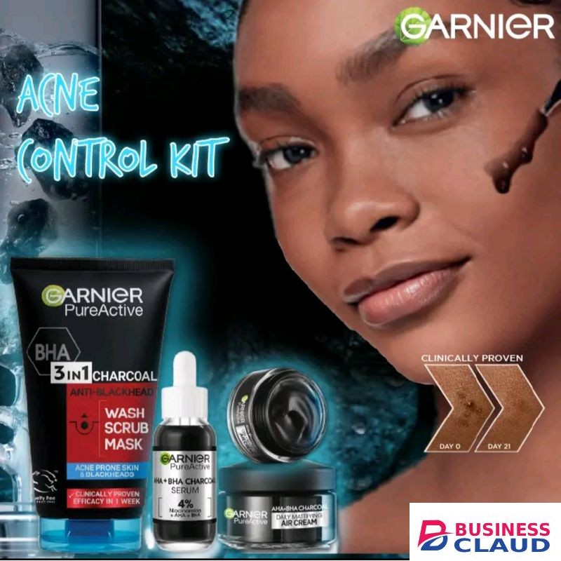 Acne Control Kit: Pure Active Charcoal Wash + Serum + Air Cream