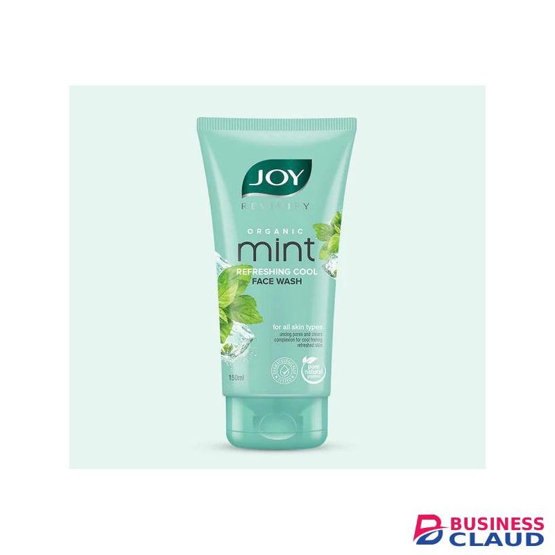 JOY REVIVIFY Organic Mint Refreshing Cool Face Wash. Cleanses, Unclogs pores, Make Complexion Clear, Removes Blackheads, Dark Spots, Acne, Dull Skin, Smooths, Brightens, Protects and Hydrates.