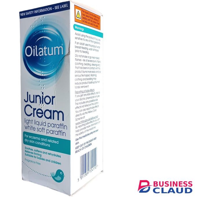 Oilatum Junior Cream White Soft Paraffin For Eczema & Related Dry Skin Conditions Suitable For Babies FRAGRANCE FREE nk