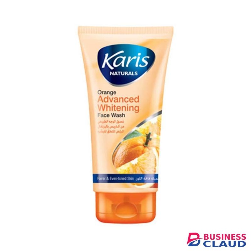 Karis Naturals Orange Advanced whitening Face Wash. Scrubs away and removes dead skin cells, Makes Complexion fair & Radiant, Skin get even toned, Illuminated & with healthy Glow