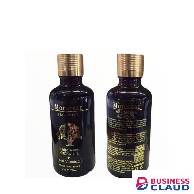 Moroccan Argan Oil Triple Vitamin Booster - Serum For Face With Organic Jojoba Oil, Vitamin C, E & F