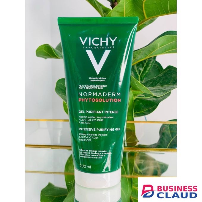 Vichy Normaderm Intensive Purifying Foaming Cleanser Gel for Oily Blemish Prone Skin Deep Cleansing, Targets Blemishes, Gentle On Sensitive Skin, Hydrates, Soothes, Face And Body Use