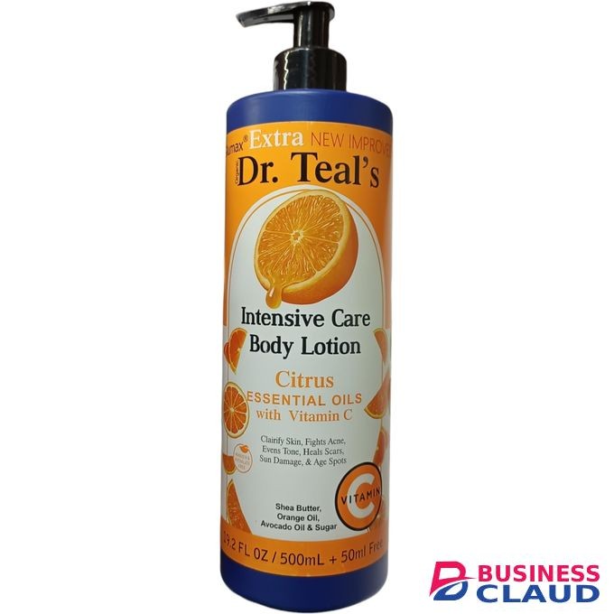 Dr Teal'S Intensive Care BODY LOTION Citrus Essential Oils Vitamin C CLARIFY FIGHT ACNE EVEN TONE HEAL SCARS SUN DAMAGE AGE SPOTS