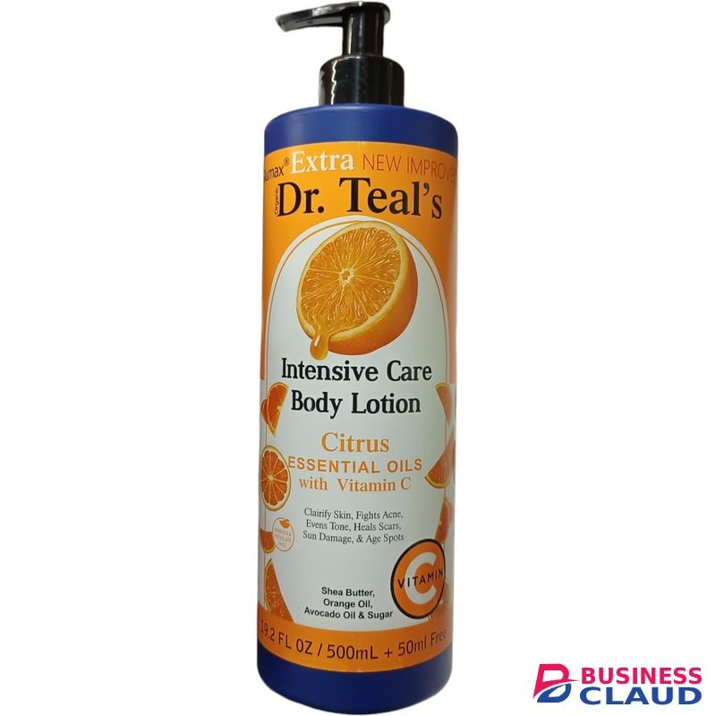 Dr Teal'S Intensive Care BODY LOTION Citrus Essential Oils Vitamin C CLARIFY FIGHT ACNE EVEN TONE HEAL SCARS SUN DAMAGE AGE SPOTS