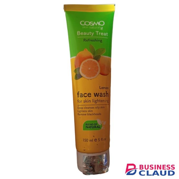 Cosmo Beauty Treat LEMON FACE WASH Refreshing Skin Lightening DEEP CLEANSES OILY SKIN REMOVES BLACKHEADS jm