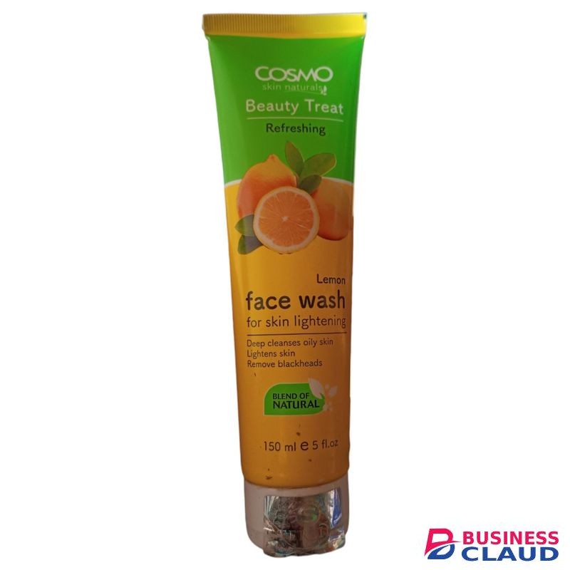 Cosmo Beauty Treat LEMON FACE WASH Refreshing Skin Lightening DEEP CLEANSES OILY SKIN REMOVES BLACKHEADS jm