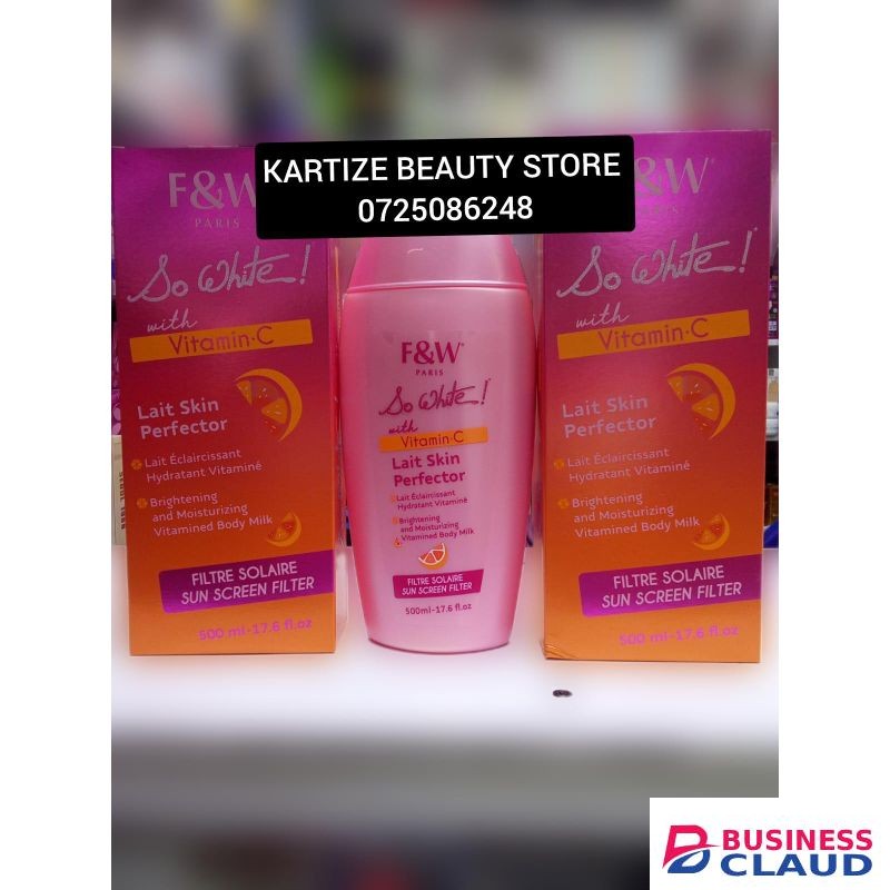 Fair & White So white with vitamin c brightening and moisturizing vitamined body milk with sunscreen filter 500 ml