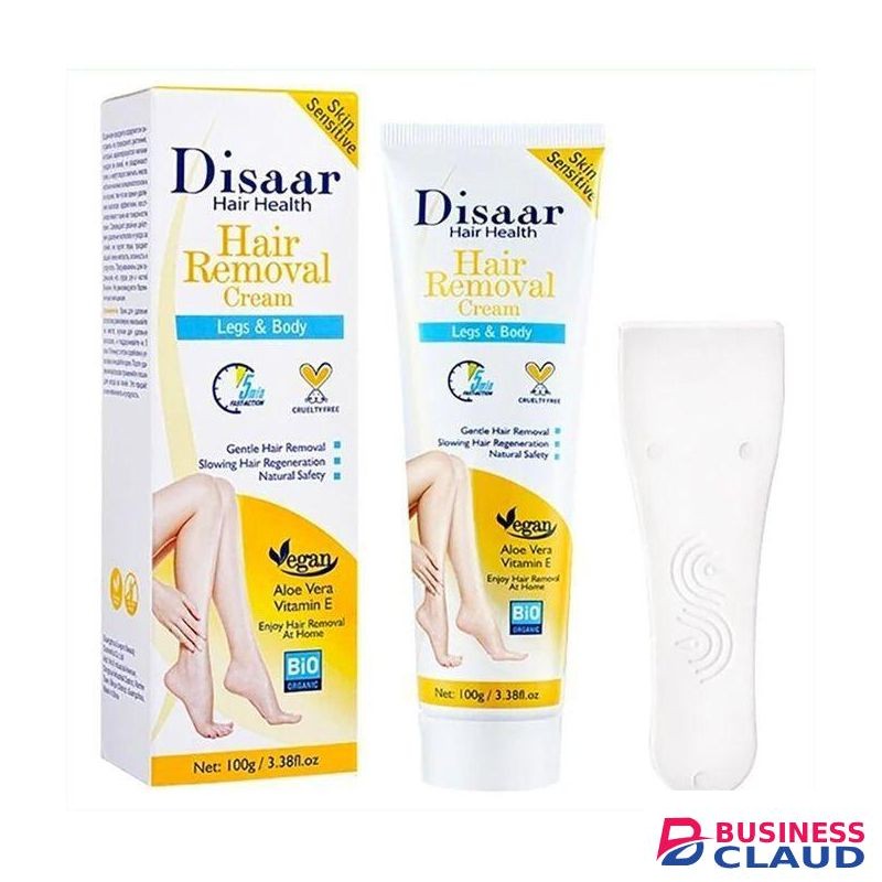 Disaar Hair Removal Cream Legs Body 5 Min Fast-Action Armpits Breasts Arms Bikini Area Vegan All Type Of Skin 100g / 3.38fl.oz (Aloe Vera Vitamin E - Sensitive Skin)