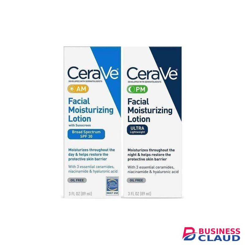 Ceraavee. AM Facial Moisturizing Lotion- Lightweight and Repair Sensitive Skin (52ml)& PM Facial Moisturizing Lotion Set Oil-Free Day & Night Hydration with Ceramides,