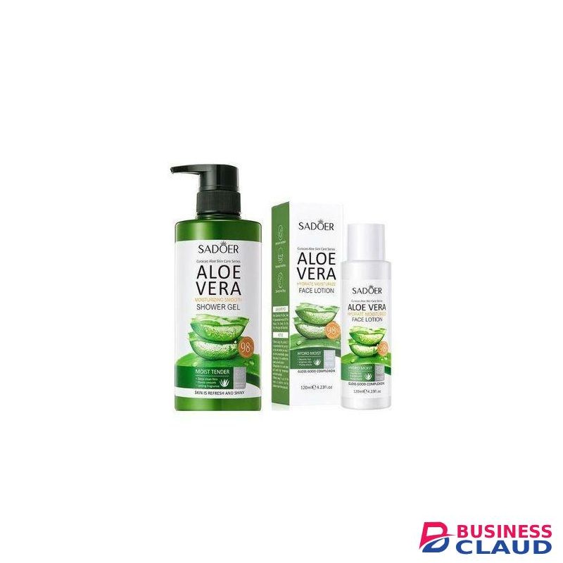 SADOER 2 In 1 Aloe Vera Face Lotions + Shower Gels Anti-age Moisturize Oil Skin Anti-inflammatory & Sooth Sunburn