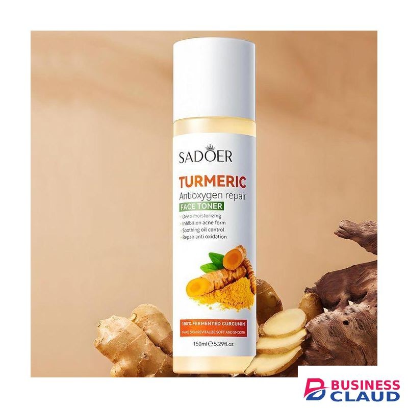 SADOER Turmeric Skincare Set For Anti-Aging Glowing Skin,Include Face Cleanser, Turmeric Oil Serum-Toner-Face Cream-and 2 Tumeric Sheet Mask For Dark Spot Corrector Remover Anti Aging Firming(Set) 6pcs