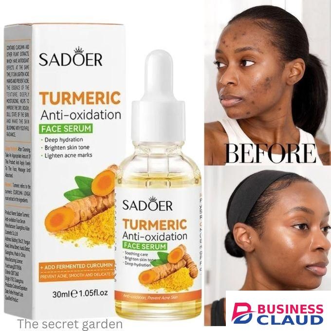2 in 1 Moisturizer Tumeric Cream + Tumeric Serum Dark Spots Remover Oil Control Anti acnes Hydrating Anti-aging Glowing Skin Set