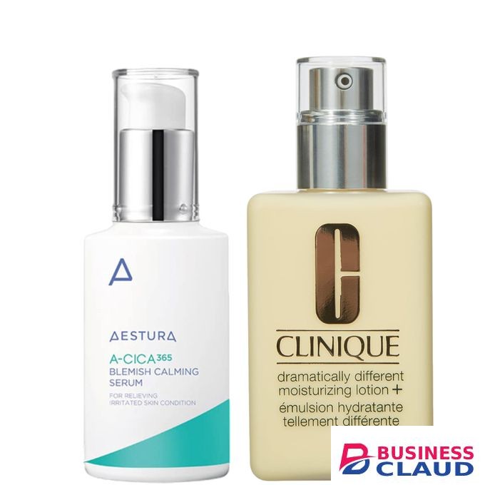 AESTURA A-CICA365 Blemish Calming Face Serum with Niacinamide + Clinique Moisturizing Lotion. Gives a youthful-looking Glass- glow.Reliefs, Calms & Treats Acne, Redness, Brighten, Remove Dark Spots, hyperpigmentation, acne scars, Moisturizes, Smooths & Ev