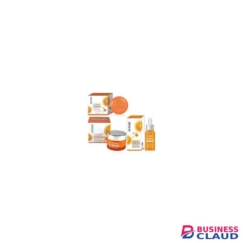 DR RASHEL 3 in 1 Skincare Set Vitamin C Brightening Face Serum + Cream + Bar