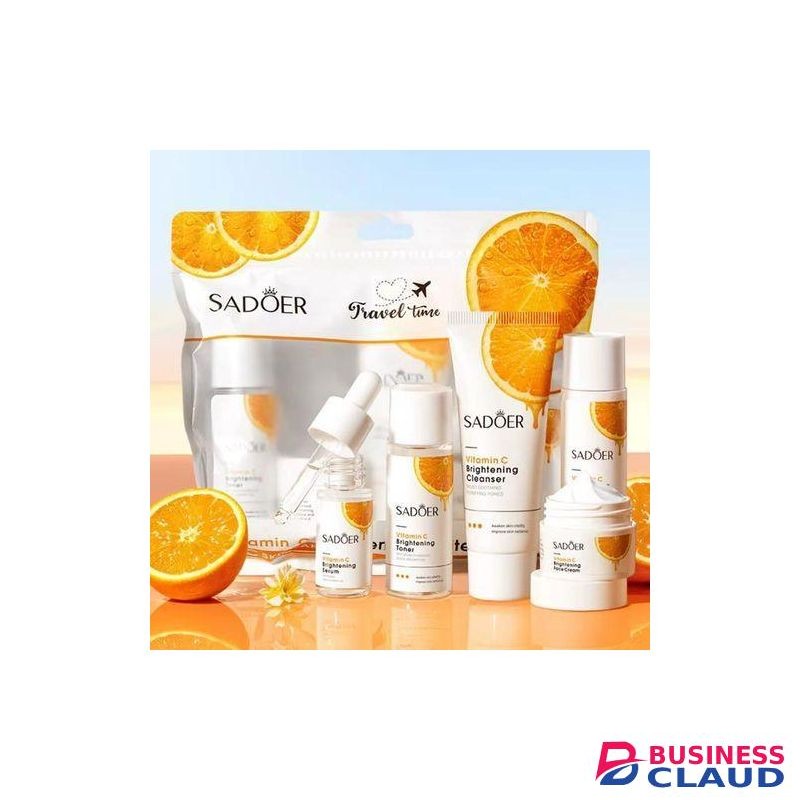 5 Pieces Hot Sale Brightening Vitamin C Skin Care Set With Face Wash Spray Toner Lotion Serum Essence Face/eye Cream Facial M
