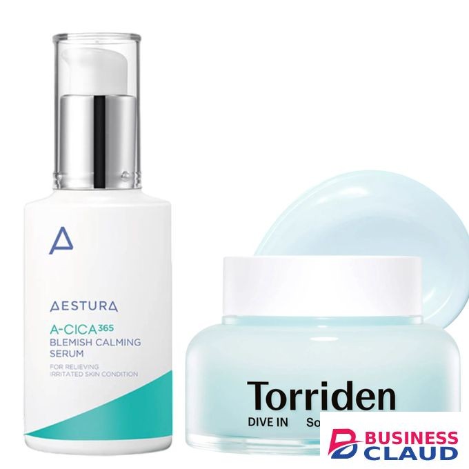 Torriden Hyaluronic Acid Soothing Cream + Aestura A-CICA365 Blemish Calming Face Serum. Soothes, Reliefs, Calms & Treats Acne, Redness, Irritation, Brighten, Remove Dark Spots, Hyperpigmentation, Blemishes, Acne scars, Moisturizes, Smooths & Evens
