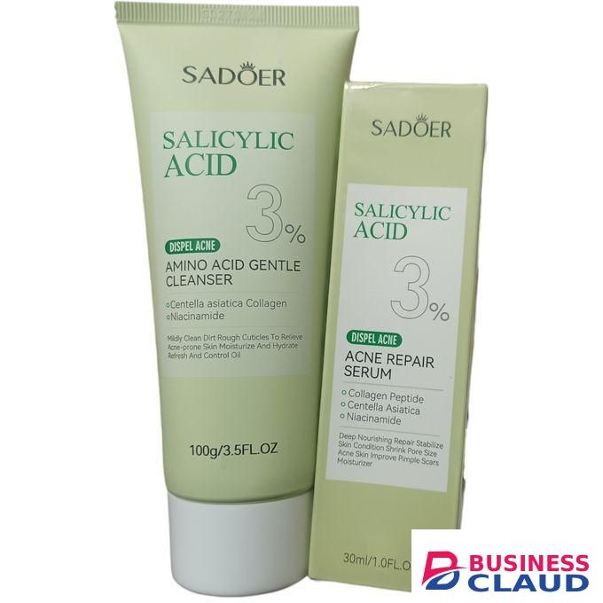 SADOER Salicylic Acid Gentle Cleanser + Acne Repair Serum