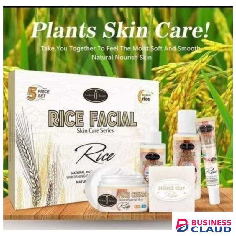 Aichun Beauty 5 in 1 Organic Rice Facial Skin Care Series Sets or Kit Hydrates,Whitens