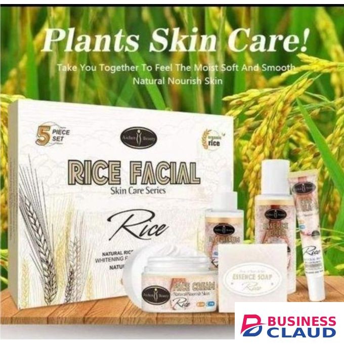 Aichun Beauty 5 in 1 Organic Rice Facial Skin Care Series Sets or Kit Hydrates,Whitens