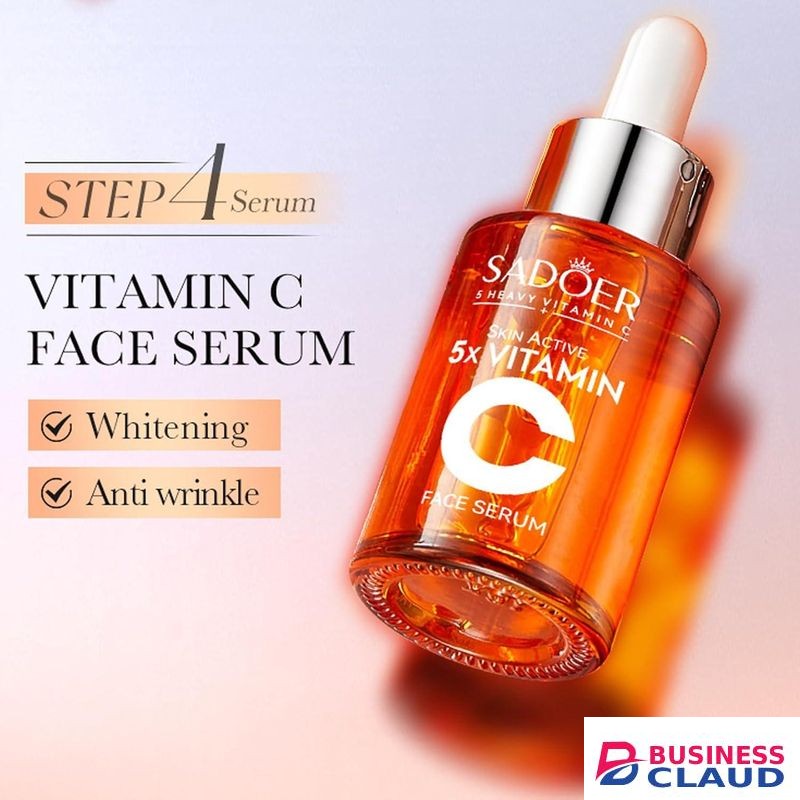 SADOER 2 In 1 Skin Active 5 X Vitamin C Face Cleanser + 5 X Vitamin C Serum With Added Niacinamide For Whitening Black Spots And Blemisshes, Deep Moisturizing, Skin Nourishing
