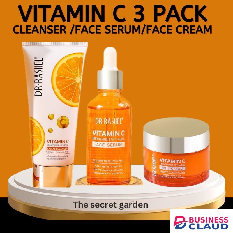 Dr. Rashel Vitamin C Brightening & Anti-aging -Cleanser+Face Serum+Cream