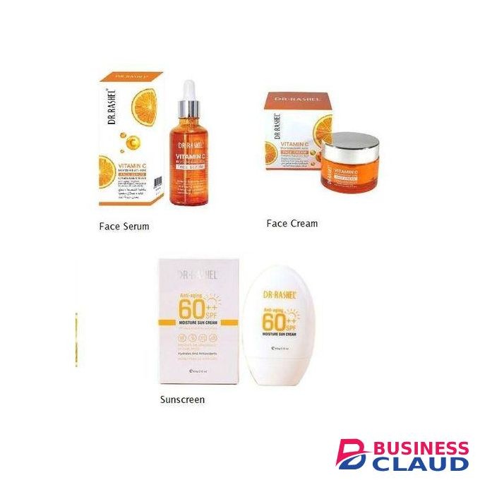DR RASHEL Face Serum + Face Cream + Sunscreen 3 In 1 Set