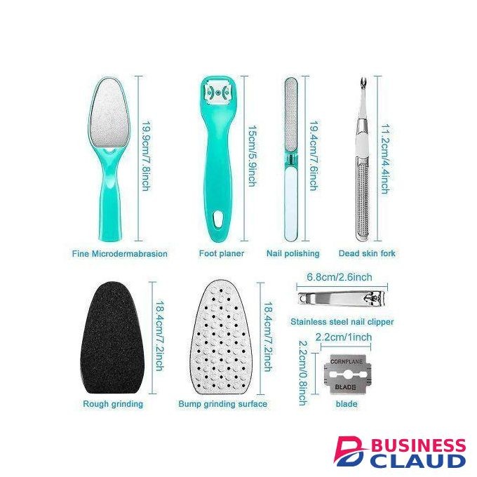 Set 7pc Home Pedicure Kit - Foot Care Kit Includes Multiple Pedicure Tools - Foot Scraper, Foot File, Callus Remover, Foot Scalpel, Foot Grater & Hard Skin Remover Foot Blade