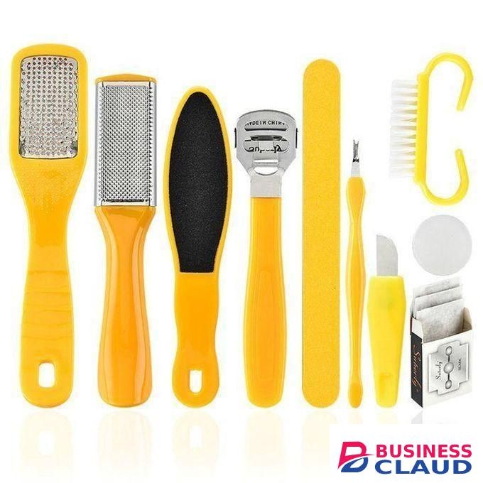 10pcs Professional Pedicure Tool Foot Care Tool For Feet Heels Toe Cuticle Kit File Set Dead Hard Skin Callus Remover Ser